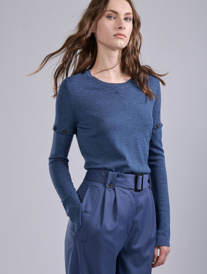 Blue knit w removable sleeves