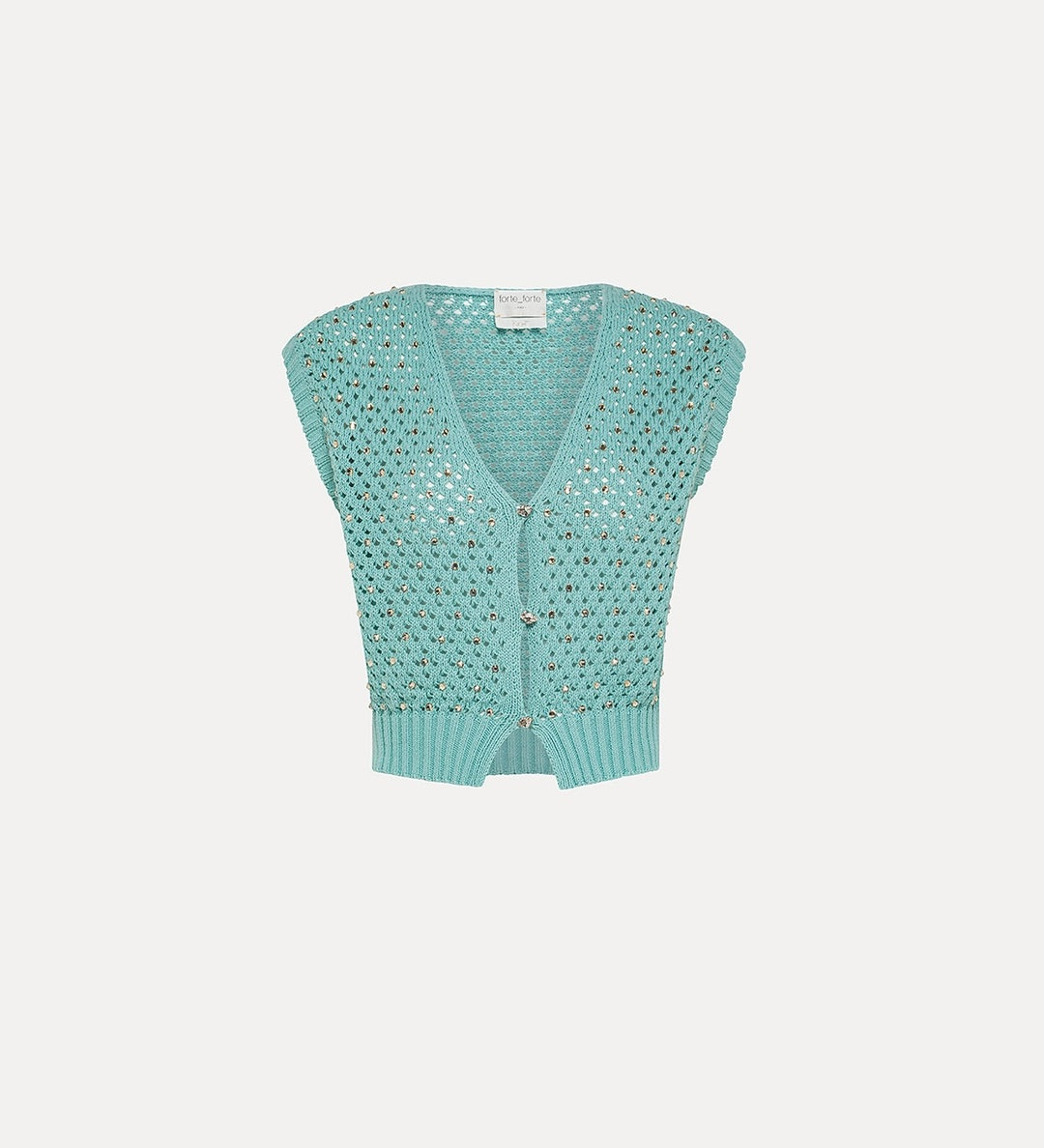 cotton vest, crystal embellishment