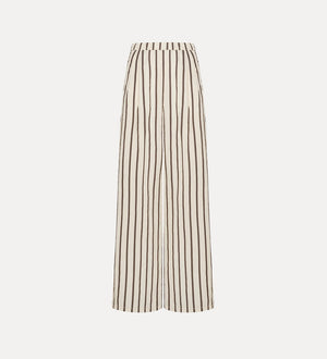 wide-leg pinstripe trousers