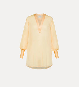 cotton silk V blouse, sole