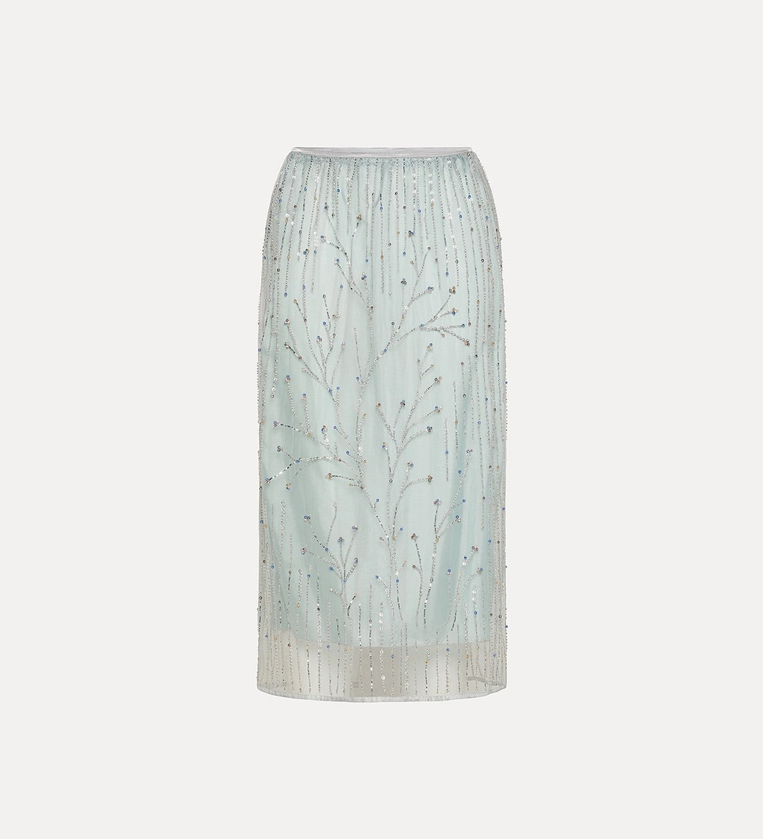 tulle skirt with “firefly” embroidered detailing