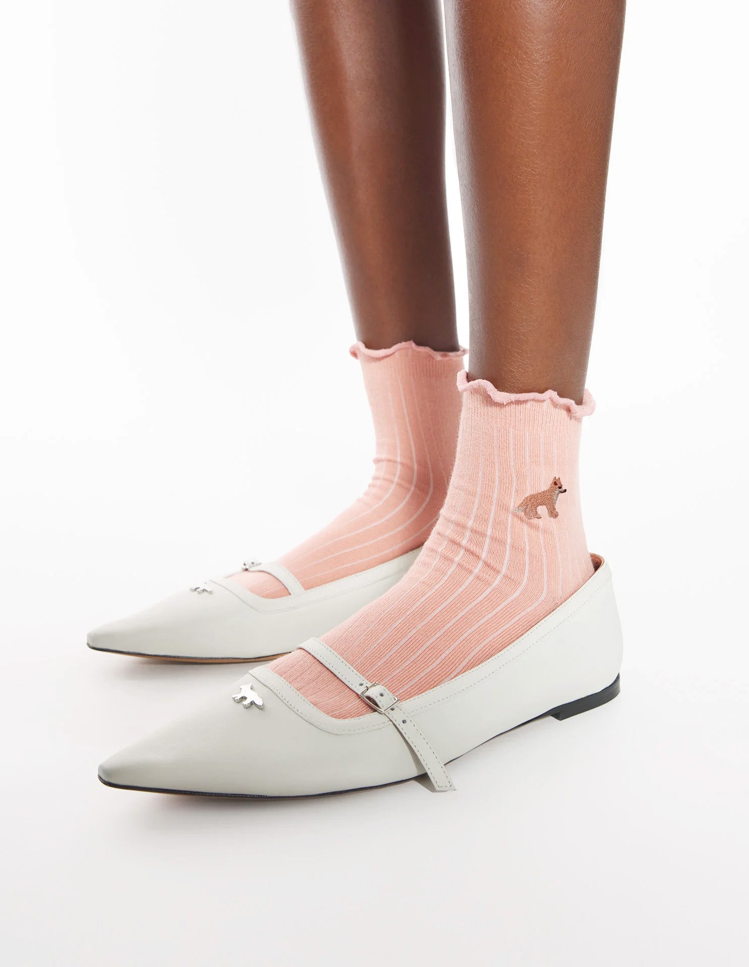 Tonal baby fox socks, Porcelaine Pink