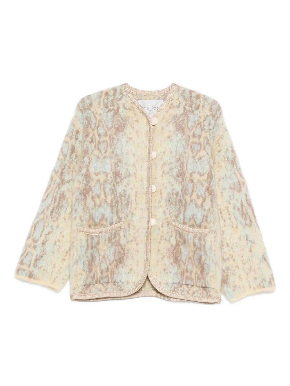short coat in “plumes de python” alpaca, breeze