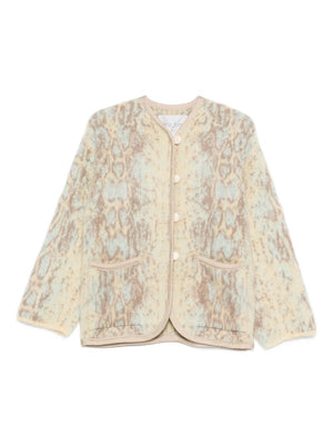 short coat in “plumes de python” alpaca, breeze