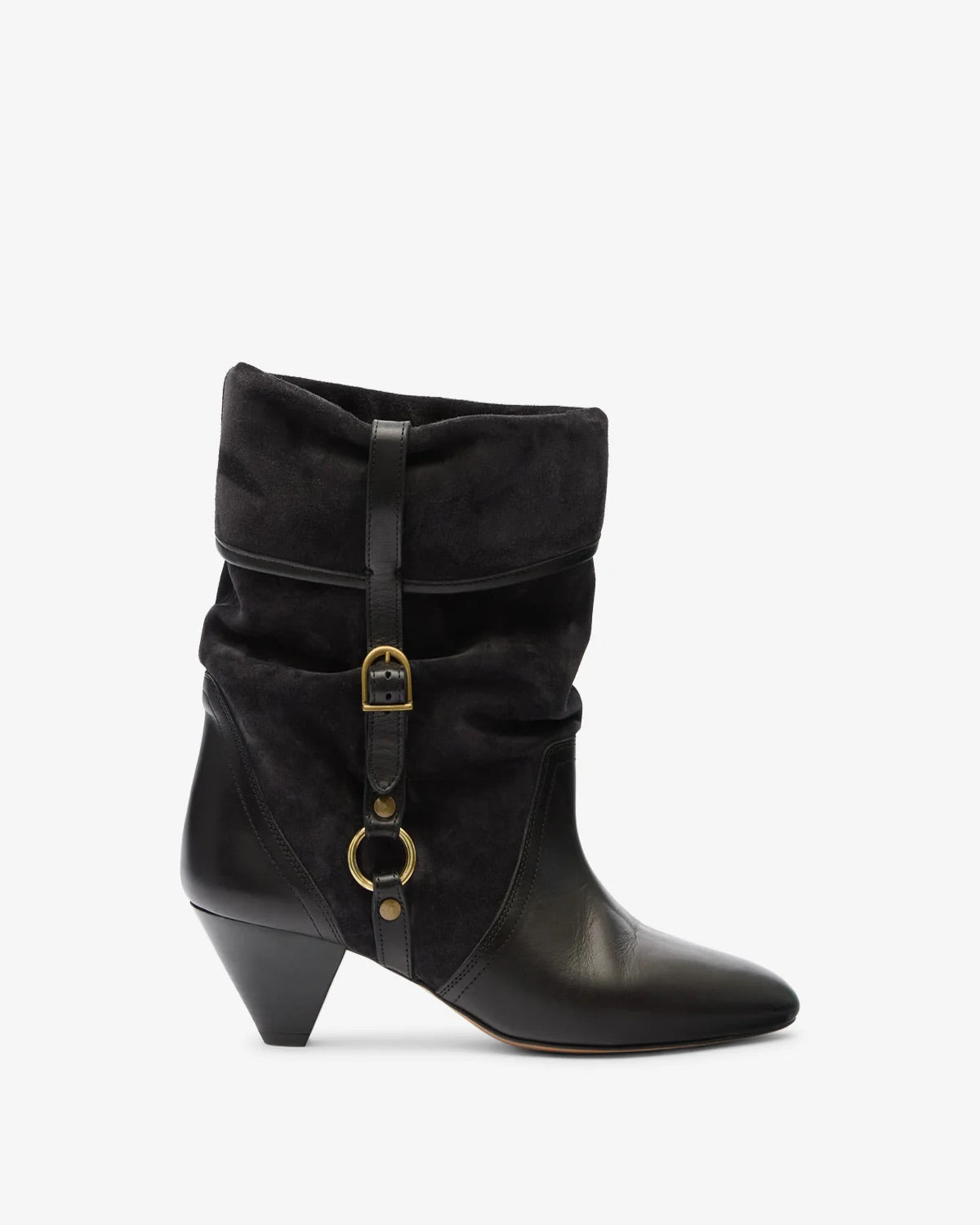 Darner Buckle Boots, Faded Black