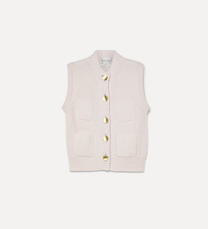 fisherman's–rib vest in cashmere and wool