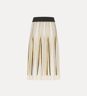 chevron-stitch skirt w inlays