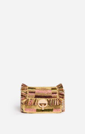 Raphia Moon handbag, medium multico