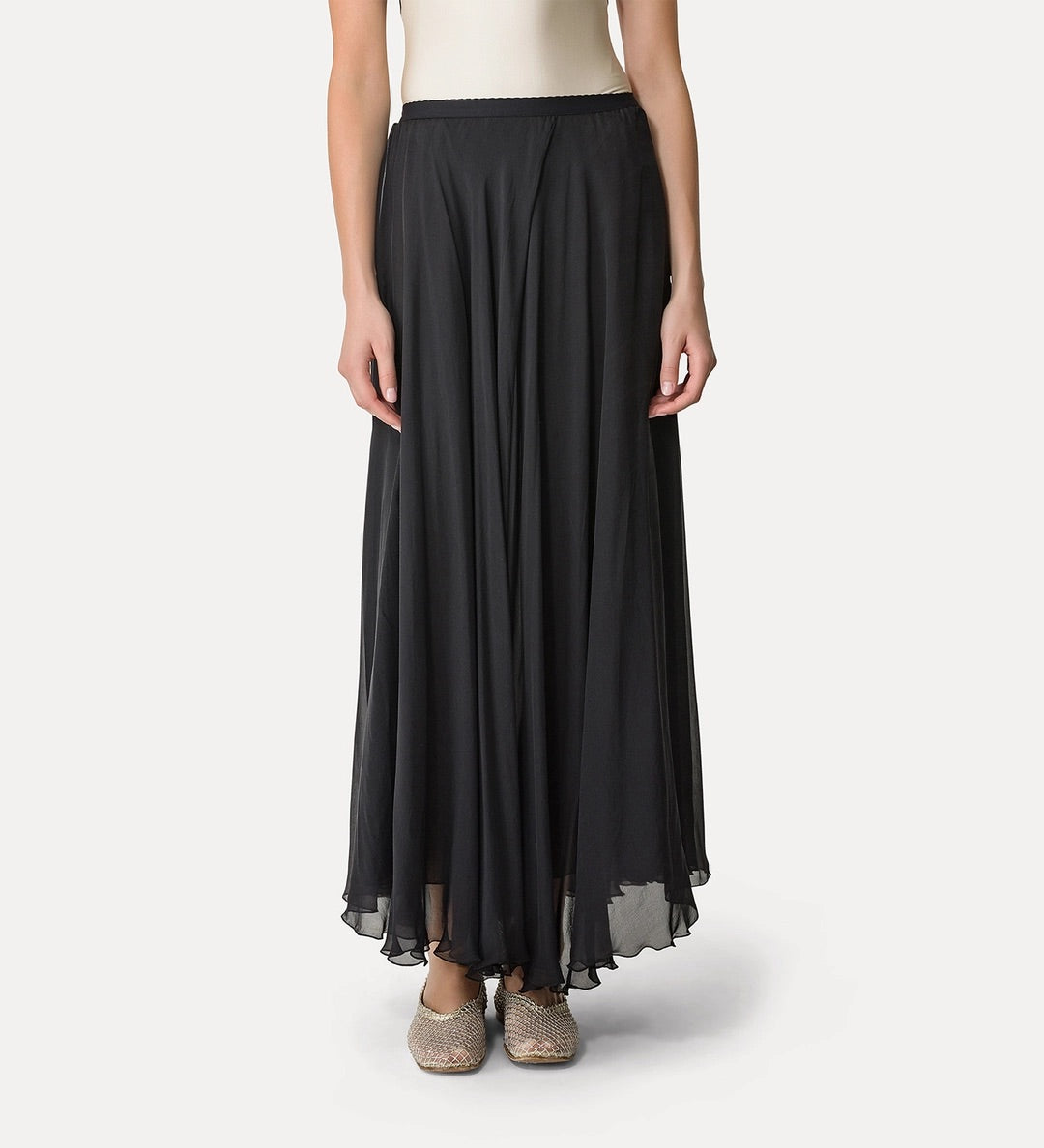 long skirt in silk chiffon