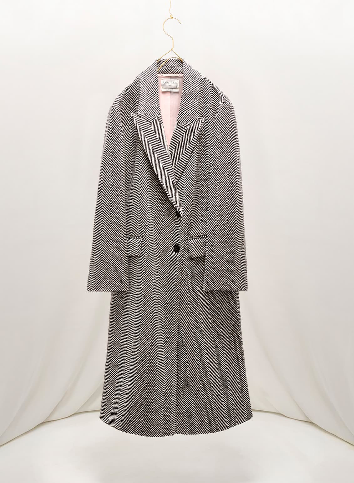 chevron wool coat