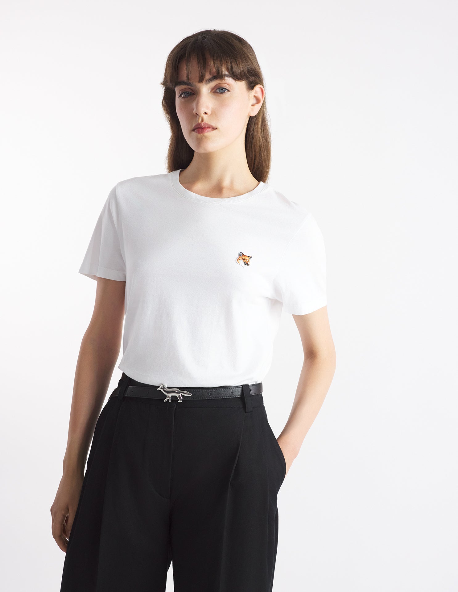 Fox head patch t-shirt WHITE