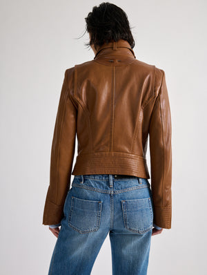 Cognac leather jacket