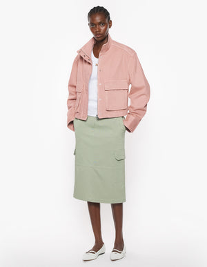 Cropped workwear jacket, Porcelaine pink