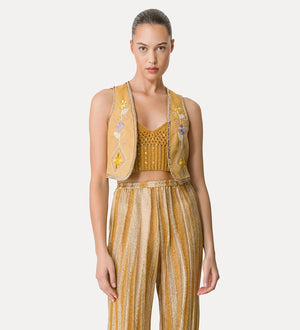 oniric blossom vest, grano