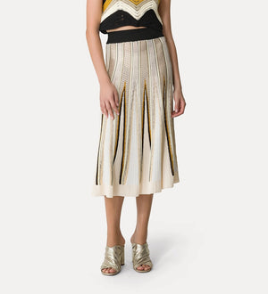 chevron-stitch skirt w inlays