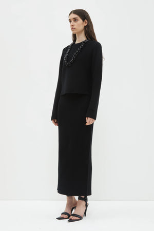 Kenar knit skirt, Black