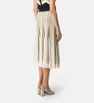 chevron-stitch skirt w inlays