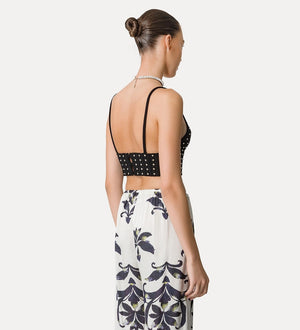 bralette w crystal embellishment, black