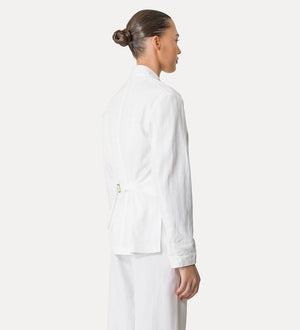 double-breasted jacket, white