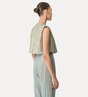 lurex jacquard vest w strass, twinkle