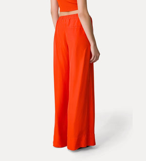silk trousers w drawstring, papavero