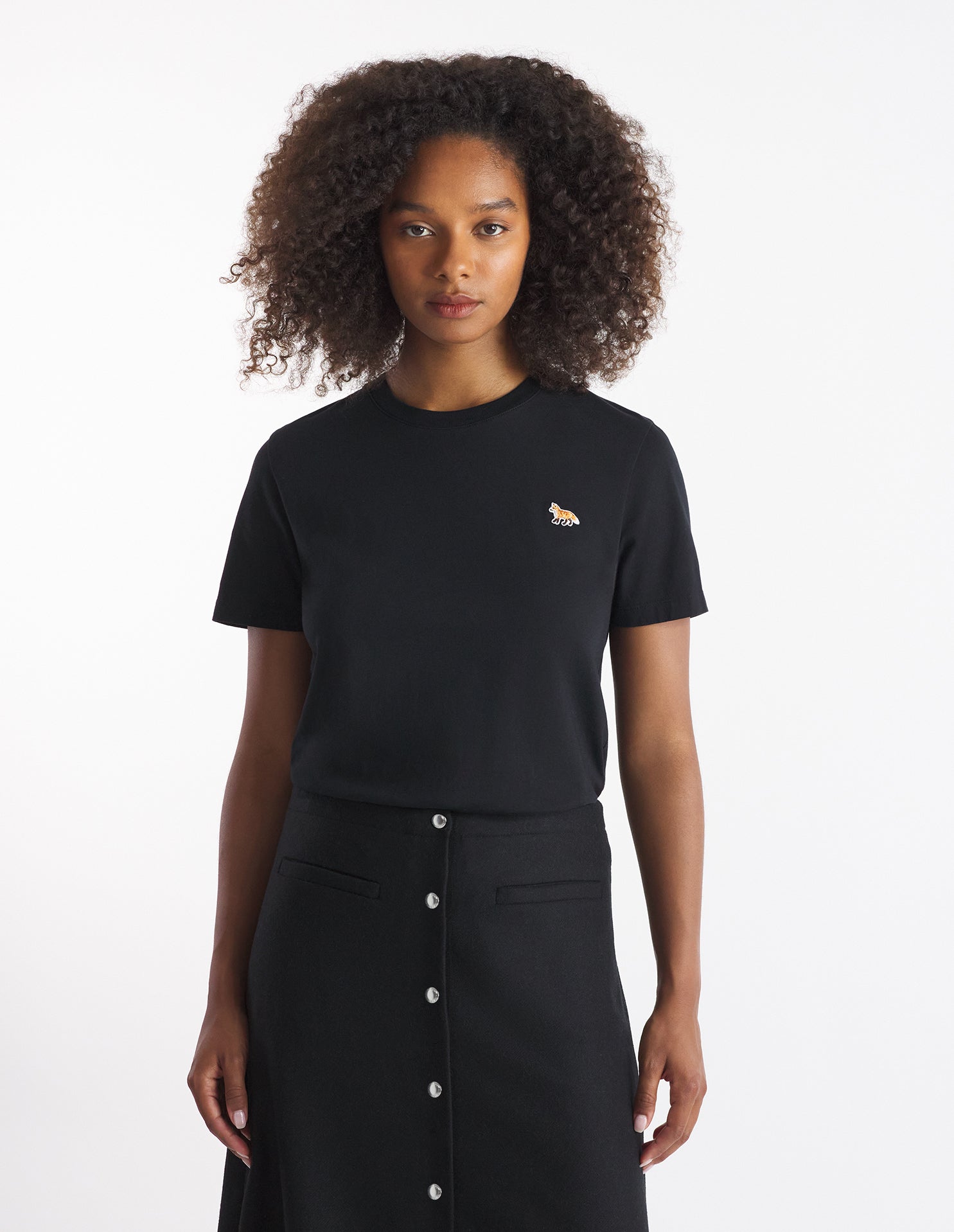 Baby fox patch regular t-shirt, Black