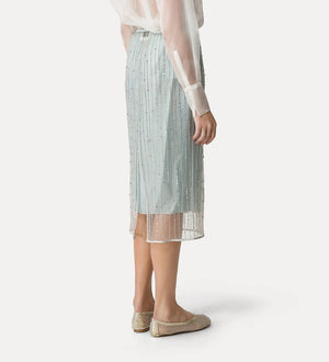 tulle skirt with “firefly” embroidered detailing