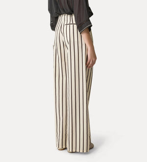 wide-leg pinstripe trousers