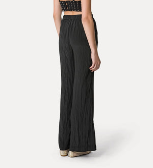 flared trousers in satin