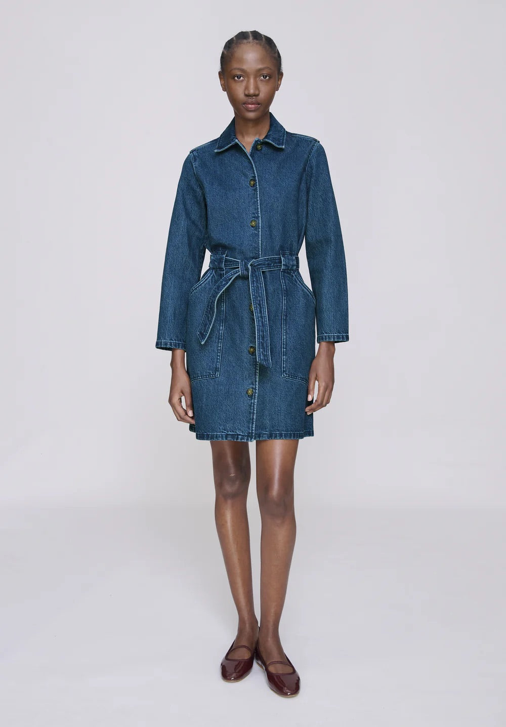 Winter denim dress
