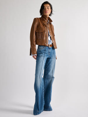 Cognac leather jacket