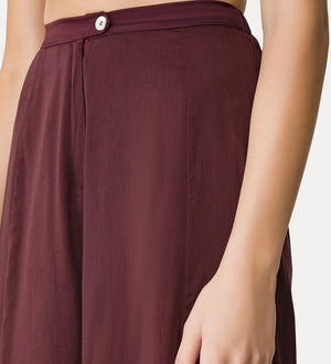 cotton & silk voile trousers, black orchid