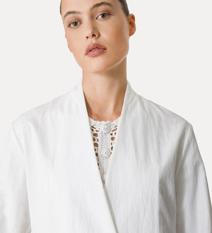 double-breasted jacket, white