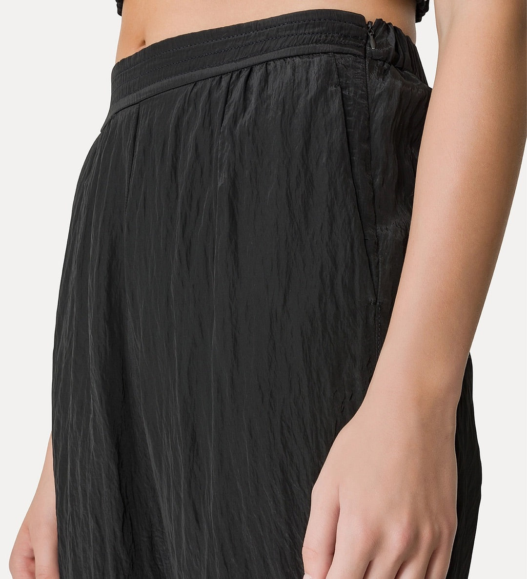 flared trousers in satin