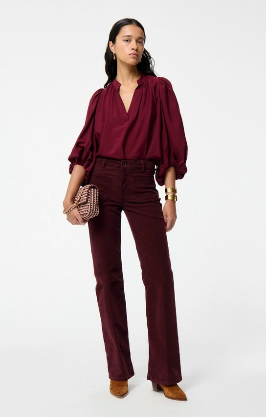 Bell blouse, Bordeaux