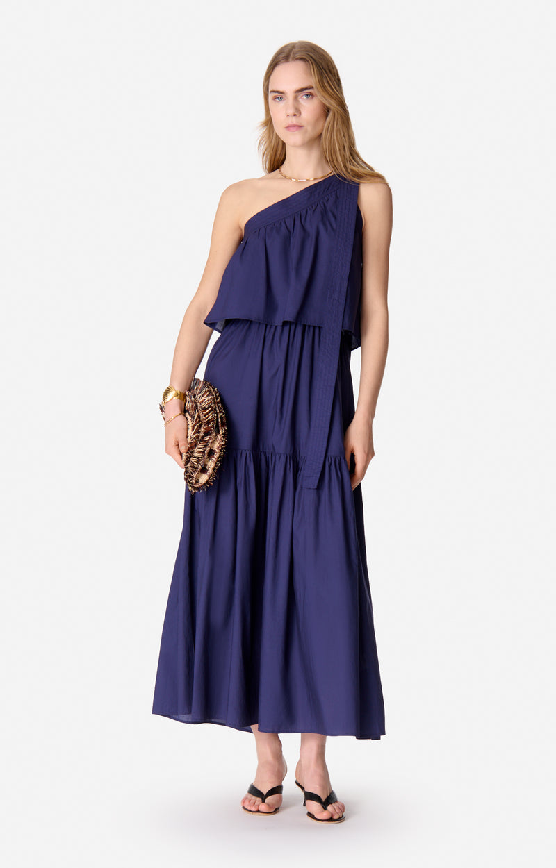 Cora asym. dress, Ink