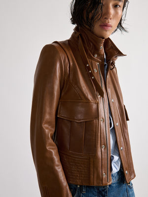 Cognac leather jacket
