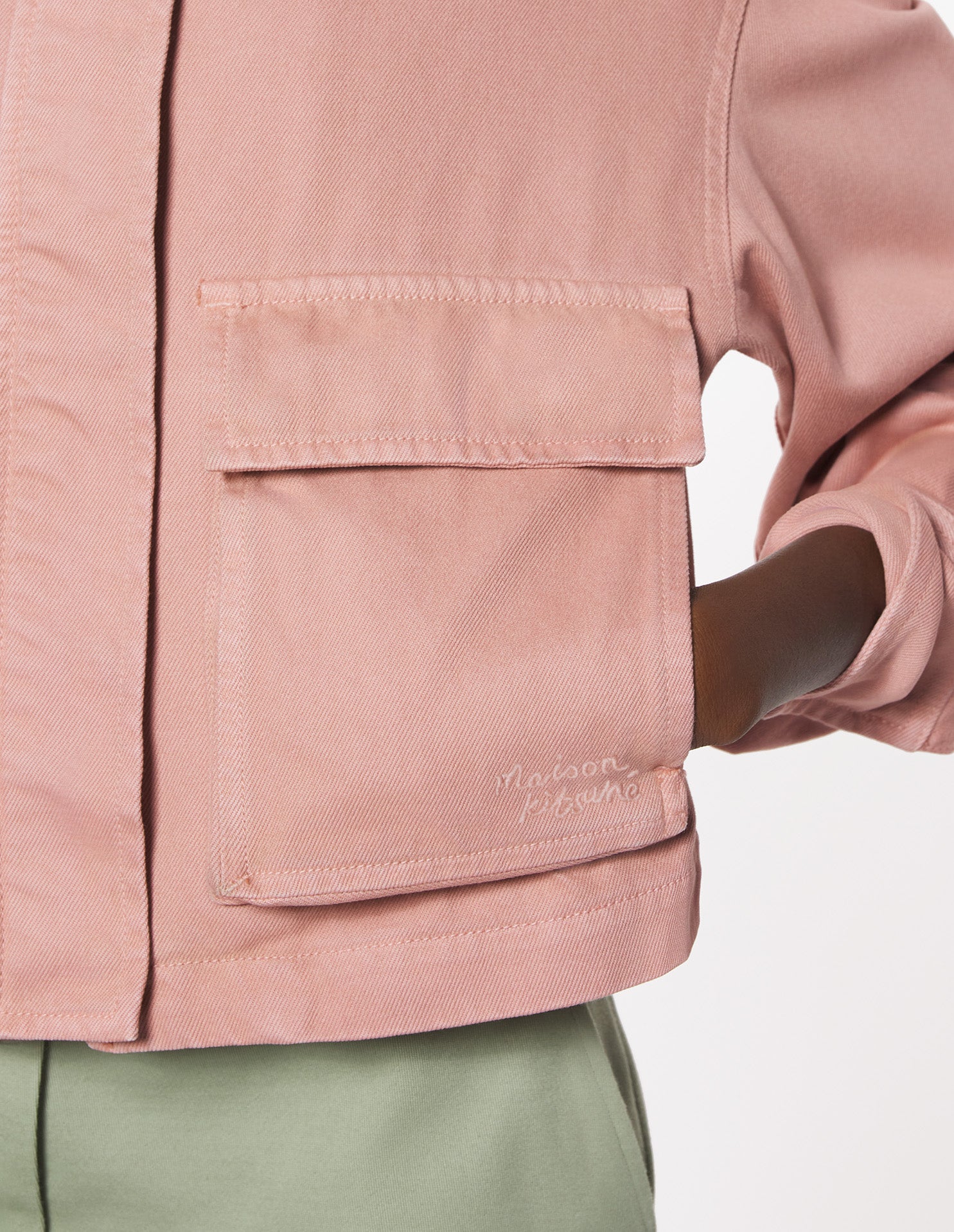 Cropped workwear jacket, Porcelaine pink