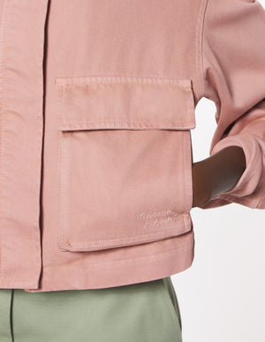 Cropped workwear jacket, Porcelaine pink