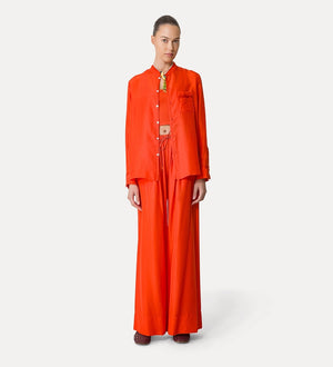 silk trousers w drawstring, papavero