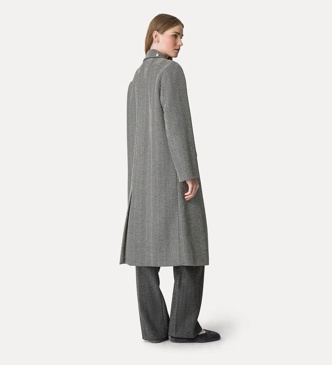 chevron wool coat