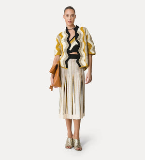 chevron-stitch skirt w inlays