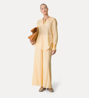 cotton silk V blouse, sole
