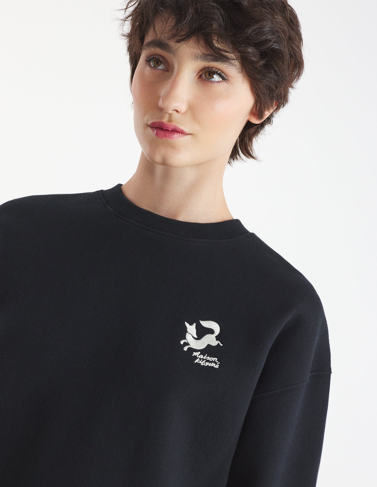 Fancy fox comfort sweatshirt, black