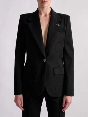 Black blazer cotton blend