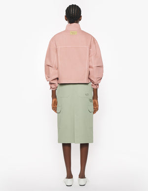 Cropped workwear jacket, Porcelaine pink