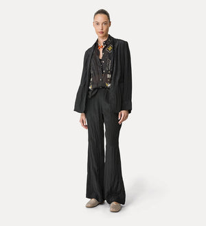flared trousers in satin