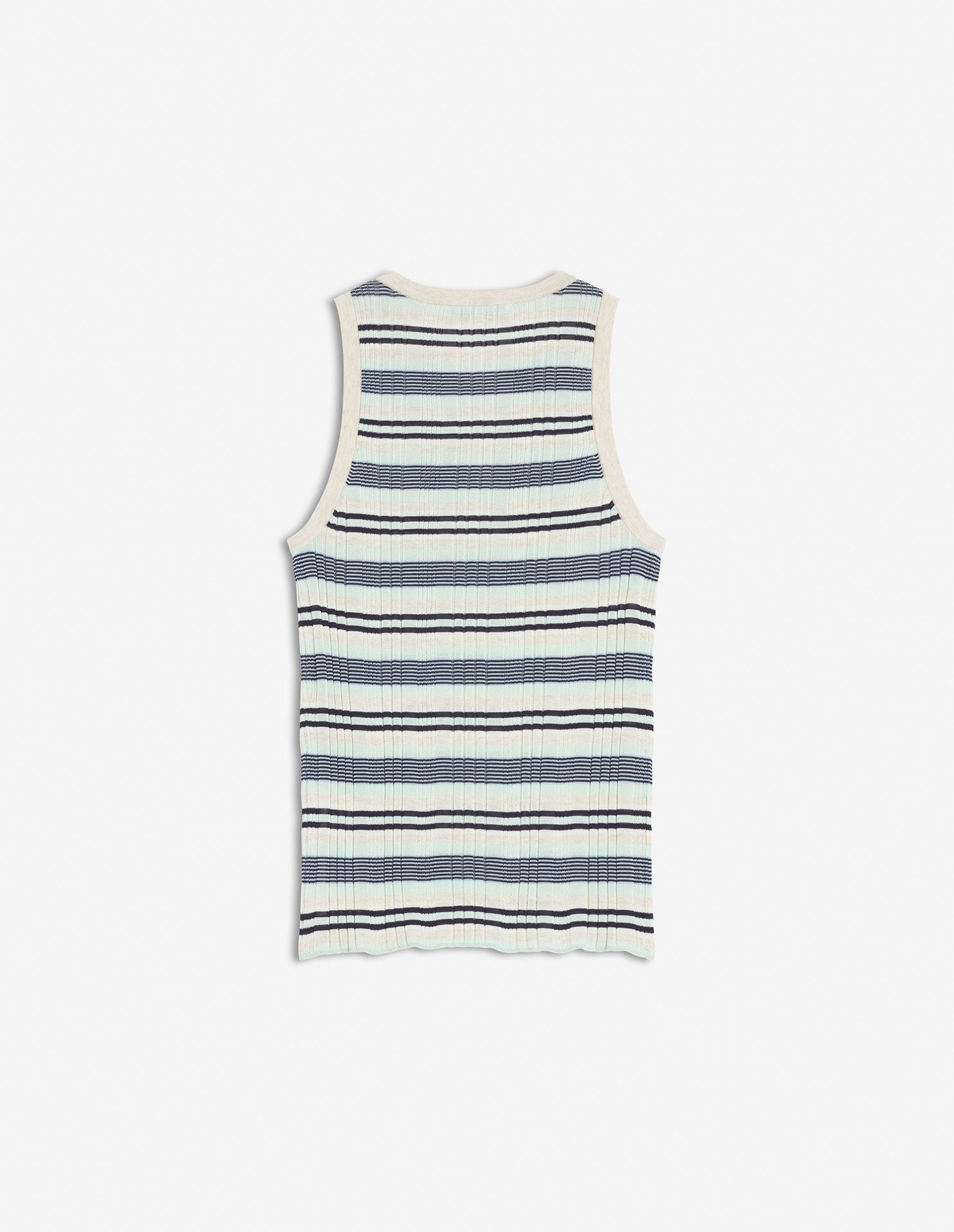 Fine rib stripe tank top, Mint Ice