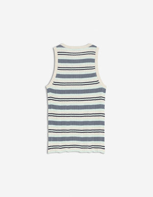 Fine rib stripe tank top, Mint Ice