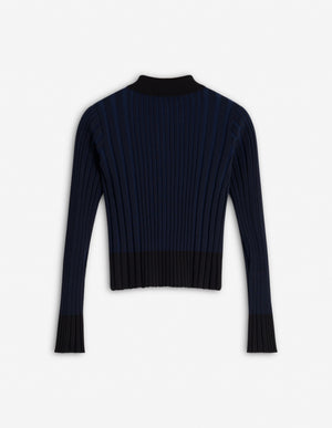 Baby fox patch pleated cardigan, Ink Blue